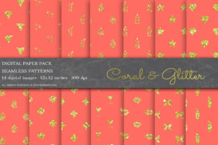 Coral Glitter Digital Papers, Patterns: A Sparkling Addition to Your Creative Toolkit