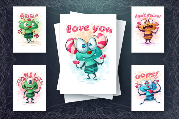Cute Cartoon Monster - Print T-shirt