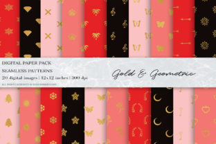 Gold Seamless Pattern and Glitter Geometric Digital Papers: A Versatile Design Resource