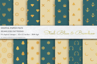 Gold Seamless Patterns, Geometric Paperr