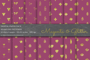 Magenta Glitter Digital Papers, Pattern: A Sparkling Addition to Your Creative Toolkit
