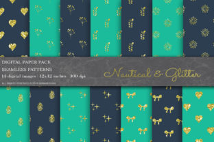 Nautical Geometric Glitter Digital Paper: A Creative Solution for Modern Designers