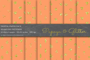 Papaya Glitter Digital Papers, Patterns: A Sparkling Solution for Creative Projects