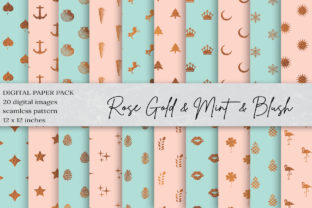 Rose Gold Geometric Digital Papers