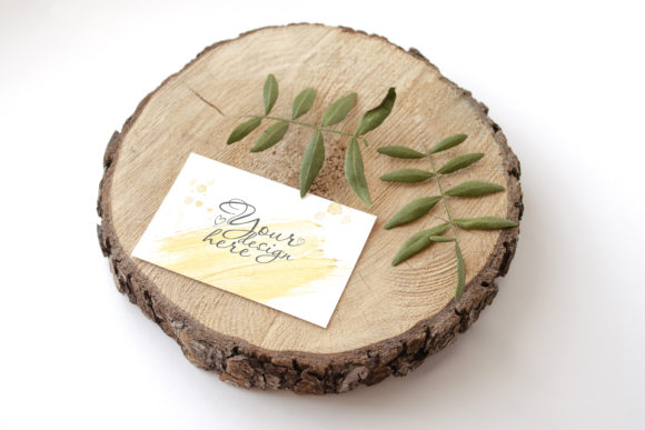 Stationery Mockup Card on Wood for Brand Identity and Creative Projects